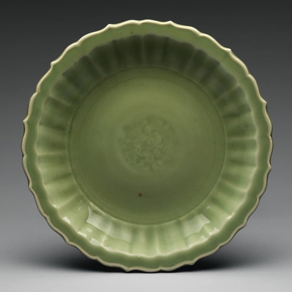 Fluted Celadon Plate